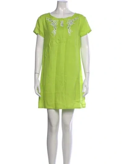 Pre-owned La Perla Linen Long Dress In Green