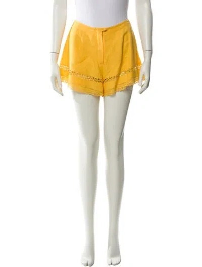 Pre-owned La Perla Linen Mini Shorts In Yellow