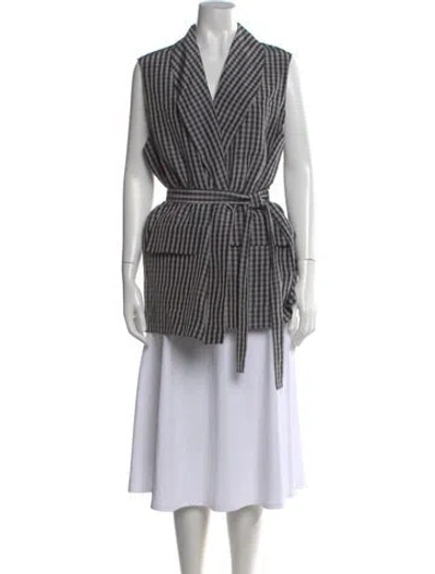Pre-owned La Perla Linen Plaid Print Top In Multi