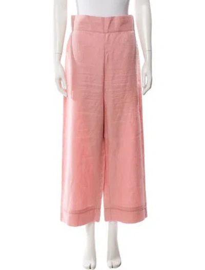 Pre-owned La Perla Linen Wide Leg Pants In Pink