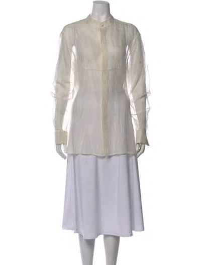 Pre-owned La Perla Long Sleeve Blouse In Gray