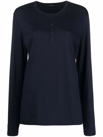 La Perla Long-sleeve Pajama Top In Blue