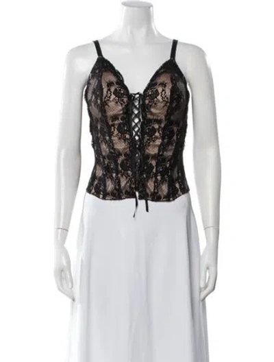 Pre-owned La Perla Marvel Lace Top In Black