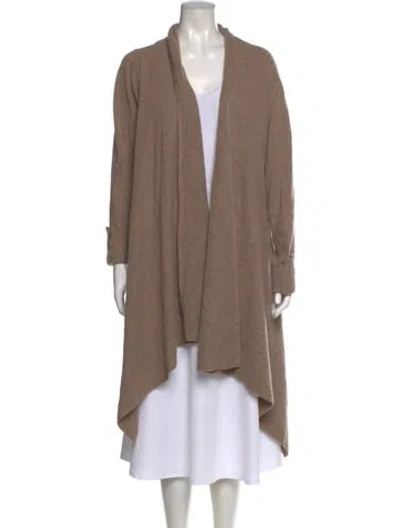 Pre-owned La Perla Merino Wool Open Front Sweater In Brown