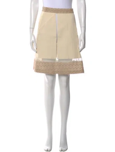 Pre-owned La Perla Mesh Accents Knee-length Skirt In Neutral