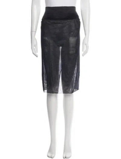 Pre-owned La Perla Mesh Accents Midi Length Skirt In Blue