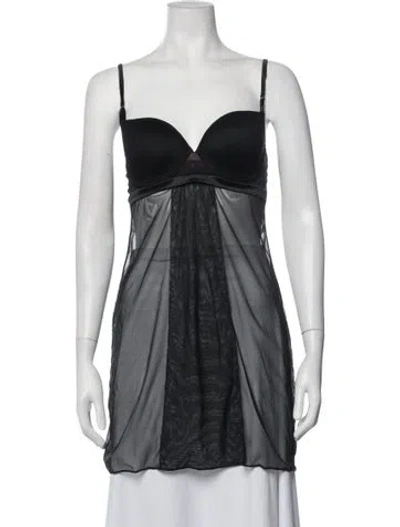 Pre-owned La Perla Mesh Accents Nightgown In Black