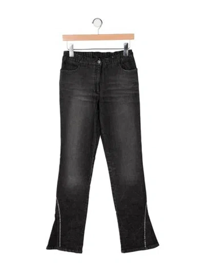 Pre-owned La Perla Mid-rise Straight Leg Jeans In Black