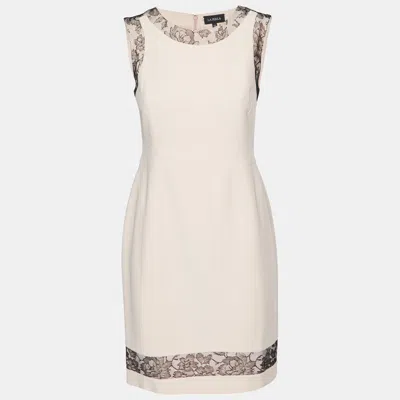 Pre-owned La Perla Nude Pink Crepe Lace Trim Sleeveless Shift Dress M