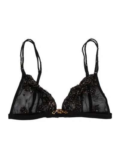 Pre-owned La Perla Nylon Lace Pattern Lounge Set In Black