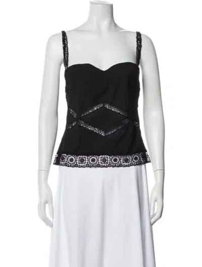 Pre-owned La Perla Nylon Lace Pattern Top In Black