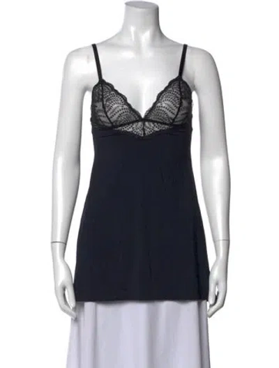 Pre-owned La Perla Nylon Lace Pattern Top In Black