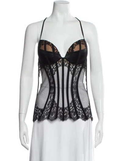 Pre-owned La Perla Nylon Lace Pattern Top In Multi