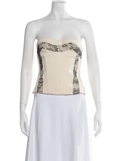 Pre-owned La Perla Nylon Lace Pattern Top In Neutral