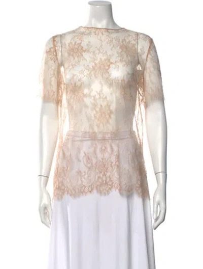 Pre-owned La Perla Nylon Lace Pattern Top W/ Tags In Neutrals