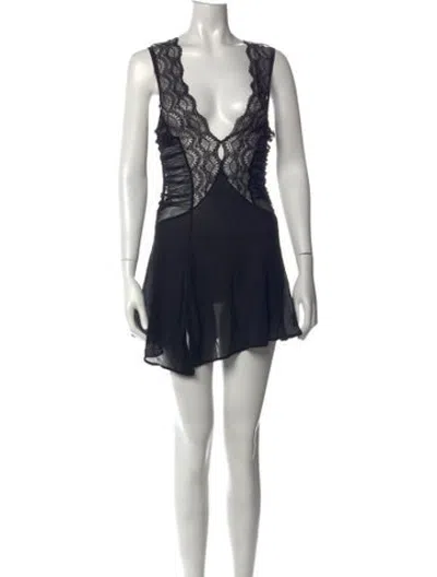 Pre-owned La Perla Nylon Mini Dress In Grey