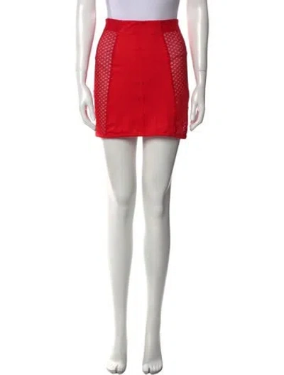 Pre-owned La Perla Nylon Mini Skirt In Red