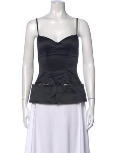 Pre-owned La Perla Nylon V-neck Top In Black