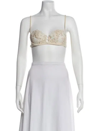 Pre-owned La Perla Off-the-shoulder Sleeveless Sports Bra In Neutral