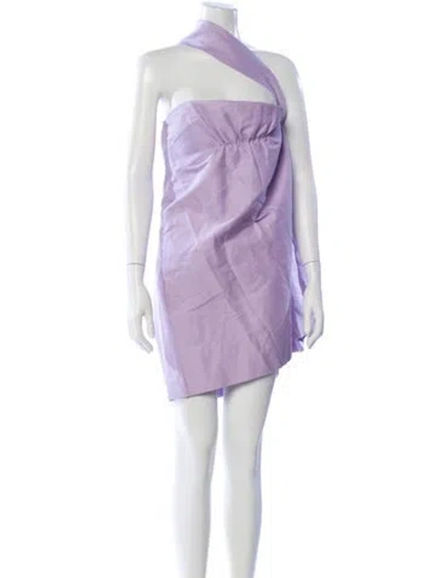 Pre-owned La Perla One-shoulder Mini Dress In Purple
