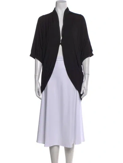 Pre-owned La Perla Open Front Short Sleeve Top In Black