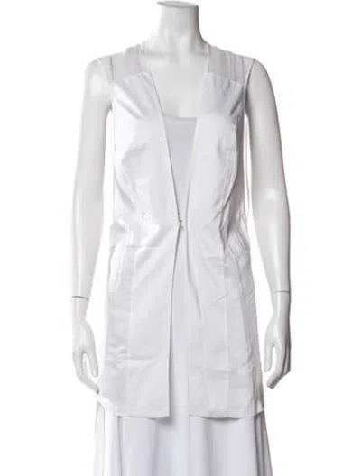 Pre-owned La Perla Open Front Sleeveless Top In White