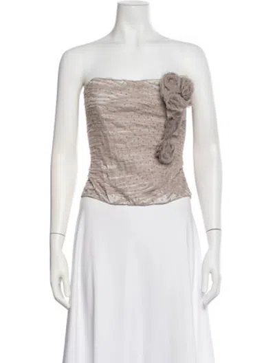 Pre-owned La Perla Patterned Strapless Top In Neutrals