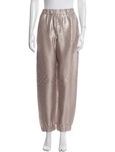 Pre-owned La Perla Patterned Wide Leg Pants In Pink