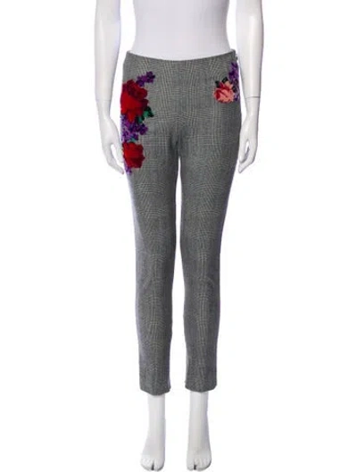 Pre-owned La Perla Plaid Print Straight Leg Pants In Black