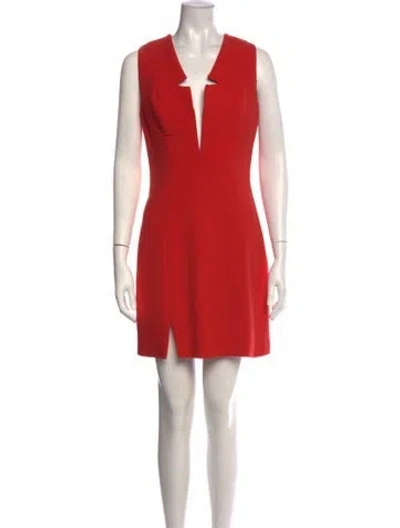 Pre-owned La Perla Plunge Neckline Mini Dress In Red