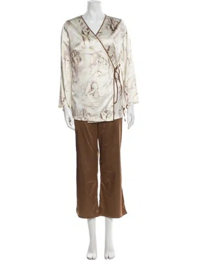 Pre-owned La Perla Printed Lounge Set In Brown