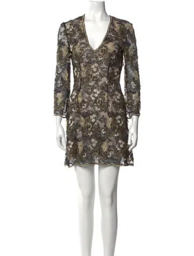 Pre-owned La Perla Printed Mini Dress In Black