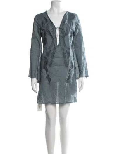 Pre-owned La Perla Printed Mini Dress In Blue