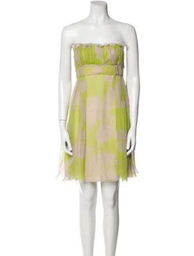 Pre-owned La Perla Printed Mini Dress In Green