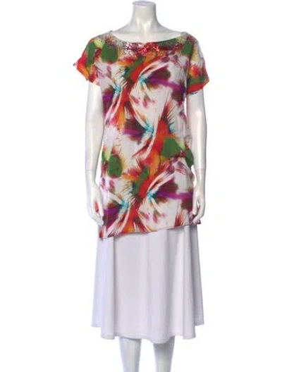 Pre-owned La Perla Printed Mini Dress In Orange