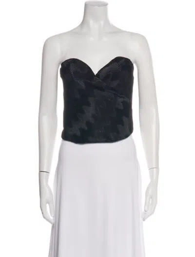 Pre-owned La Perla Printed Strapless Top In Black