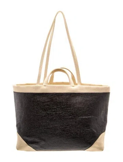 Pre-owned La Perla Raffia Tote In Black