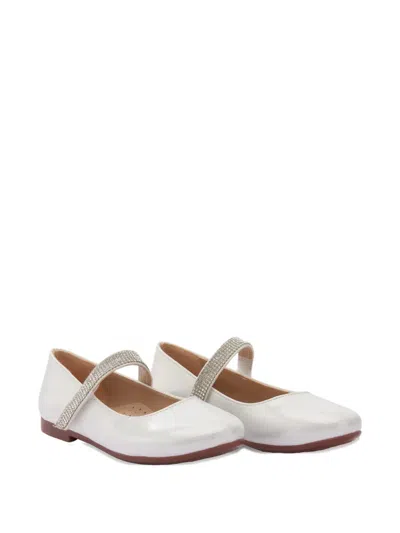 La Perla Kids' Rhinestone-strap Ballet Flats In Gray