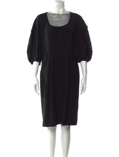 Pre-owned La Perla Scoop Neck Knee-length Dress In Black