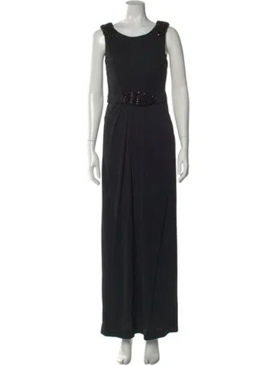 Pre-owned La Perla Scoop Neck Long Dress W/ Tags In Black