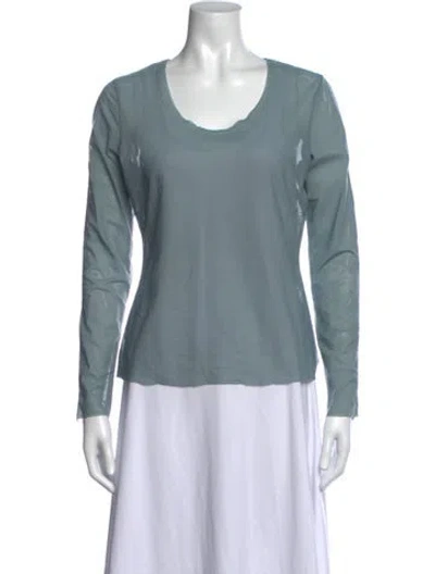 Pre-owned La Perla Scoop Neck Long Sleeve Top In Blue