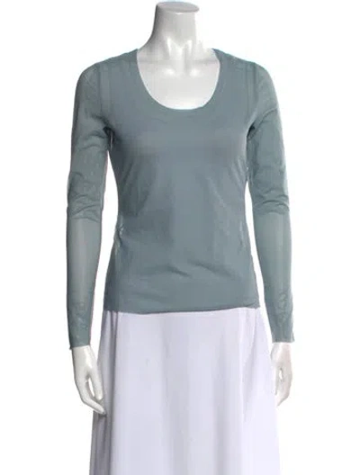 Pre-owned La Perla Scoop Neck Long Sleeve T-shirt In Blue