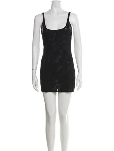 Pre-owned La Perla Scoop Neck Mini Dress In Black