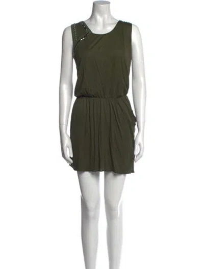Pre-owned La Perla Scoop Neck Mini Dress In Green