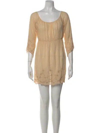 Pre-owned La Perla Scoop Neck Mini Dress In Neutral