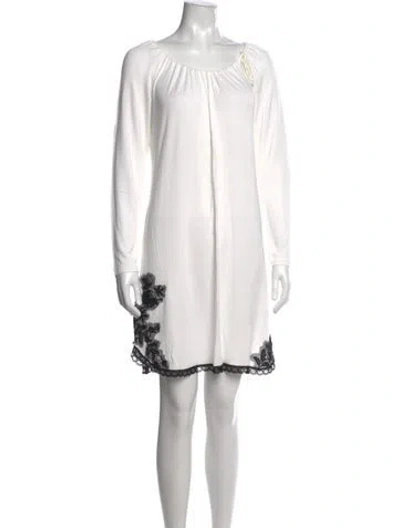Pre-owned La Perla Scoop Neck Mini Dress In White