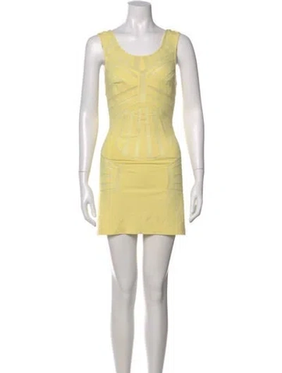 Pre-owned La Perla Scoop Neck Mini Dress In Yellow