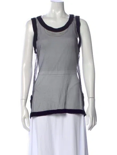 Pre-owned La Perla Scoop Neck Sleeveless Top In Black