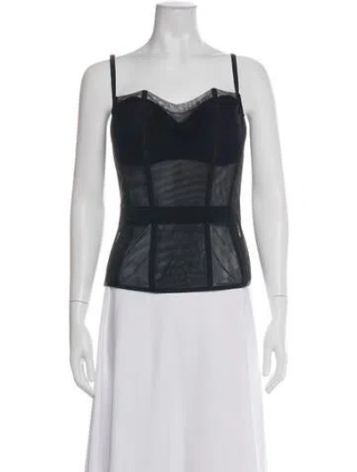 Pre-owned La Perla Scoop Neck Sleeveless Top In Black