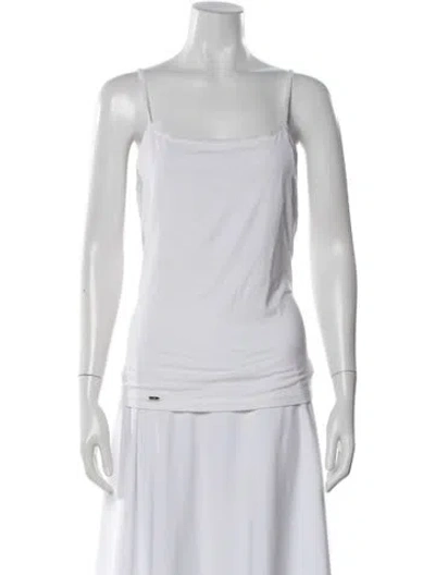 Pre-owned La Perla Scoop Neck Sleeveless Top In White